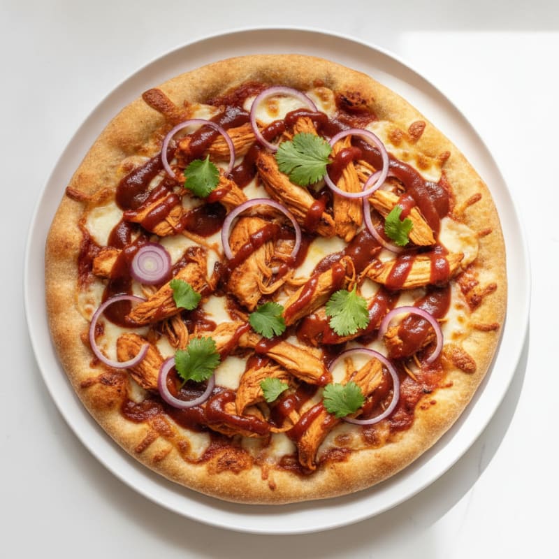 High-Protein BBQ Chicken Pizza with Red Onion