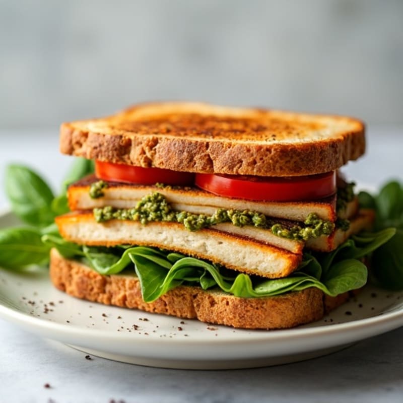 Crispy Grilled Turkey Pesto Sandwich