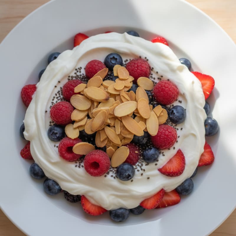 Greek Yogurt Protein Parfait with Mixed Berries
