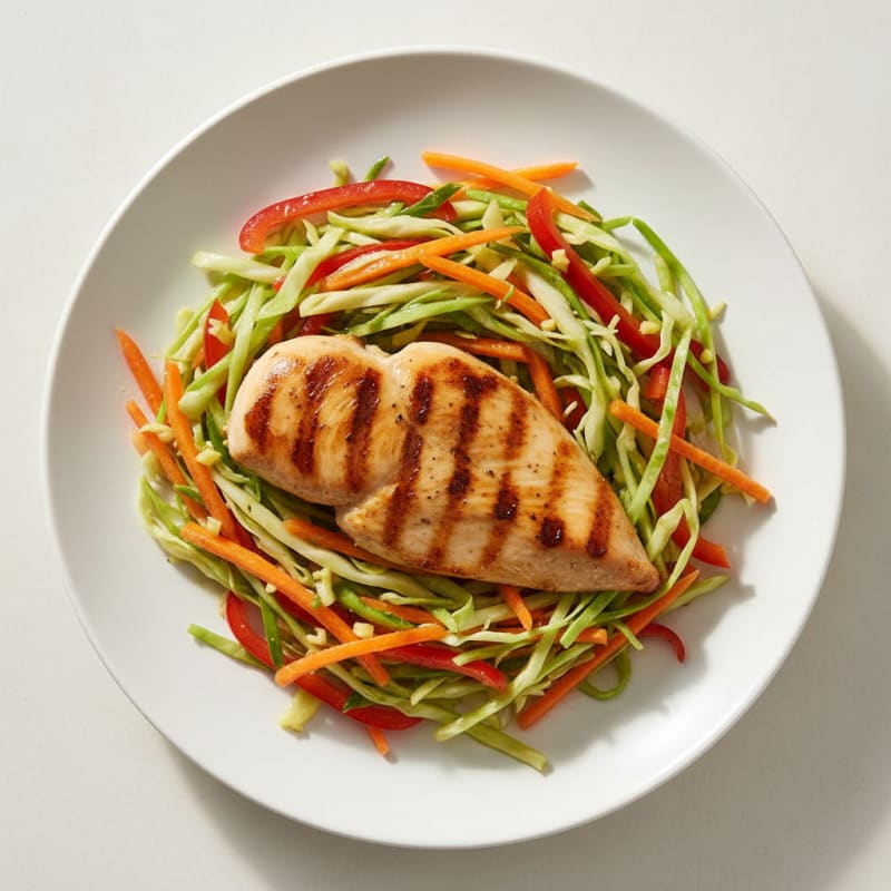 Grilled Chicken Breast with Crunchy Vegetable Slaw