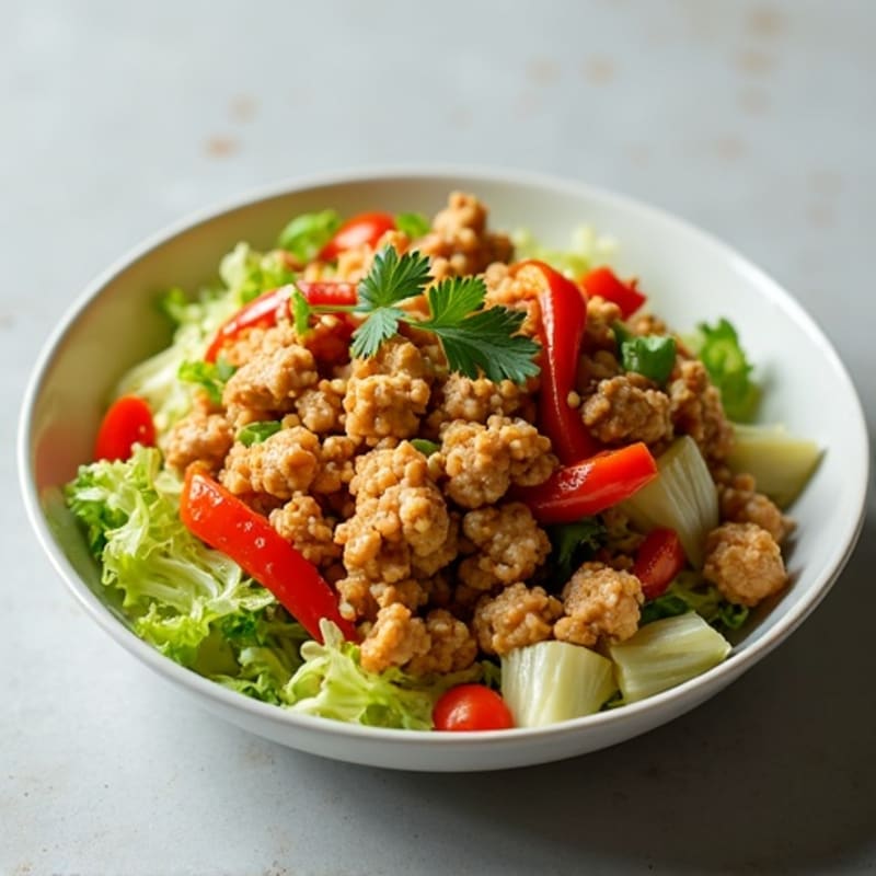 Savory Ground Chicken and Crunchy Cabbage Stir-Fry