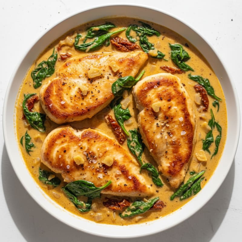 Creamy Tuscan Chicken Skillet with Spinach