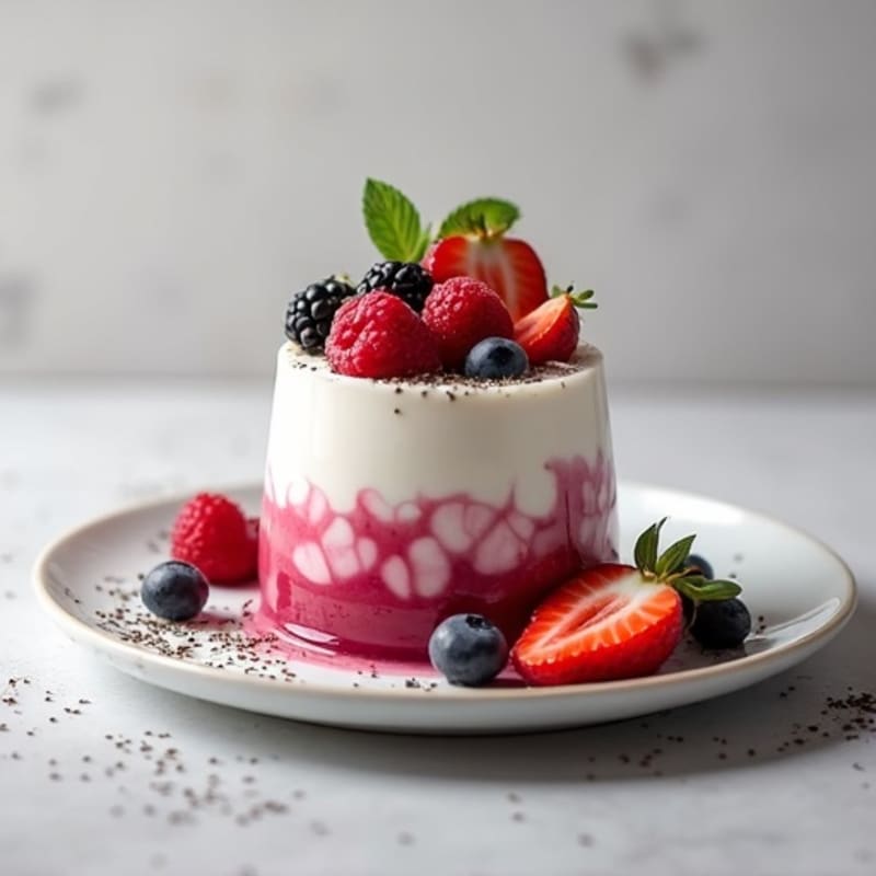 Silky Greek Yogurt Protein Pudding with Fresh Berries
