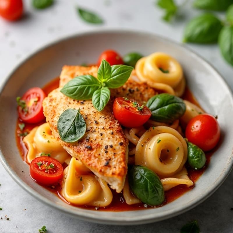 Chicken and Spinach Tortellini with Fresh Tomato Basil Sauce