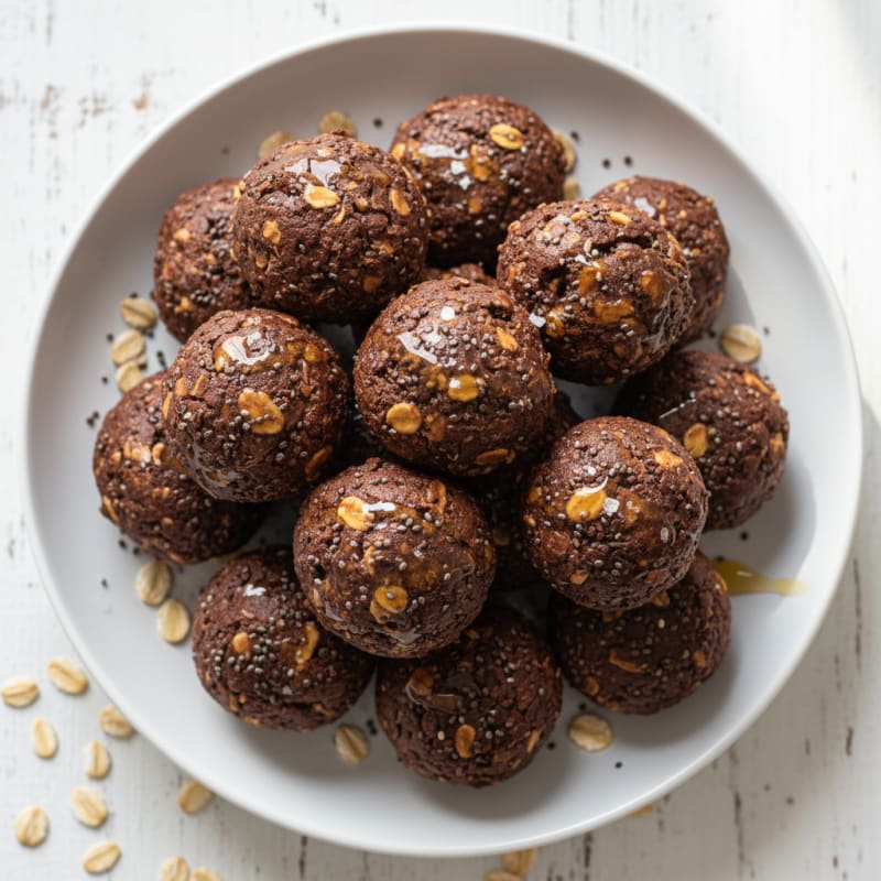 Chewy Chocolate Peanut Butter Protein Bites