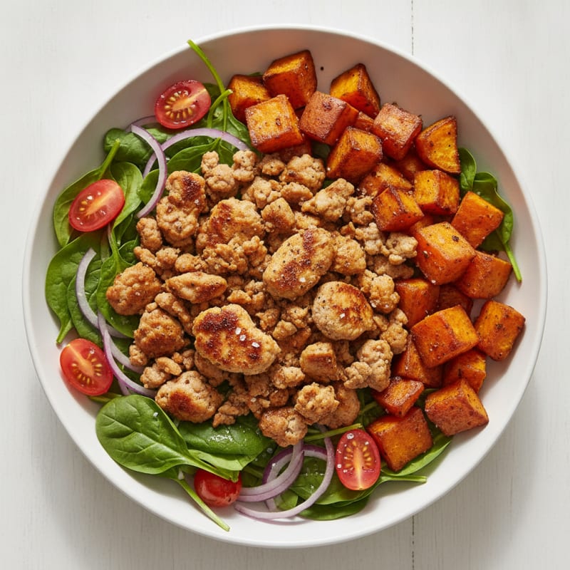 Turkey Burger Bowl with Sweet Potato