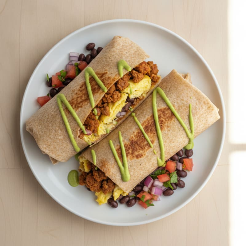 Loaded Breakfast Burrito with Chorizo