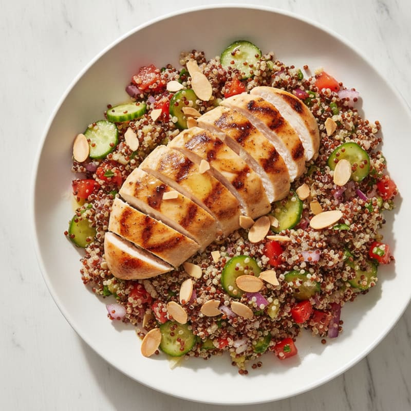 Grilled Chicken Breast with Crunchy Quinoa Salad