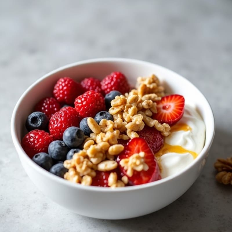 Crunchy Greek Yogurt Power Bowl with Honey-Drizzled Berries