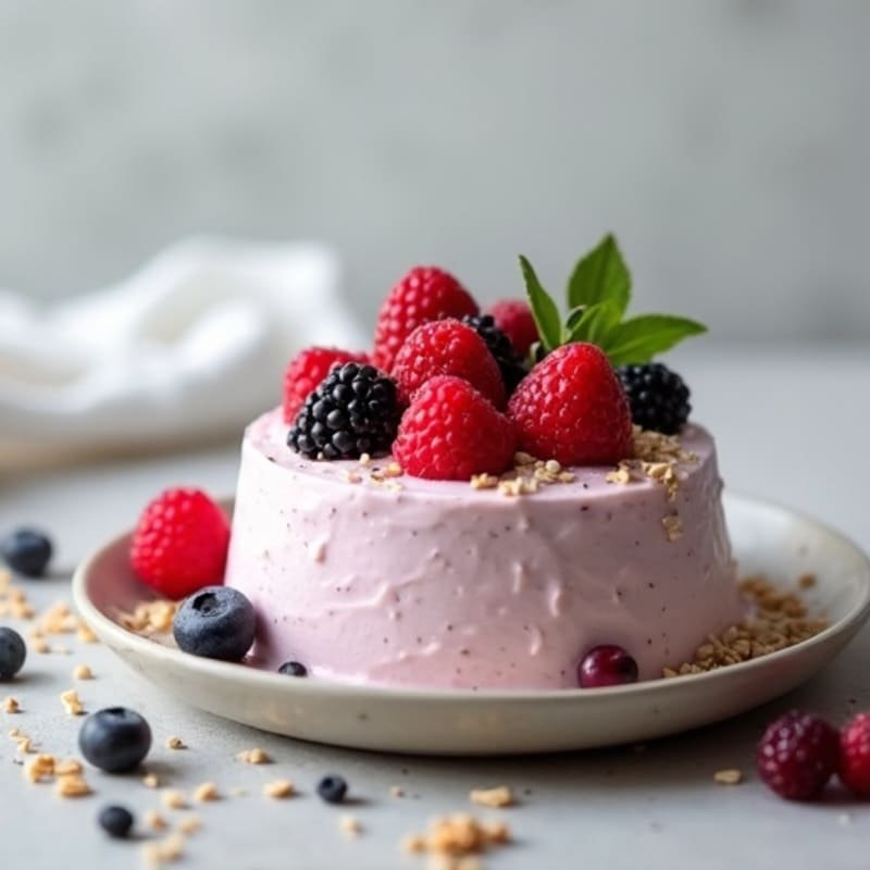 Silky Greek Yogurt Protein Mousse with Berries