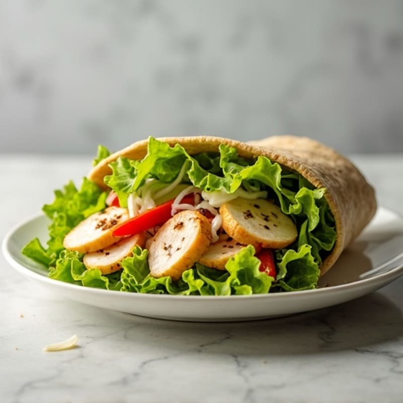Creamy Grilled Chicken Caesar Wrap with Crispy Romaine