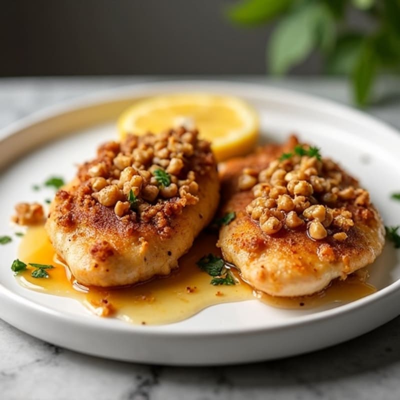 Crispy Baked Chicken with Honey-Spiced Walnut Crumble