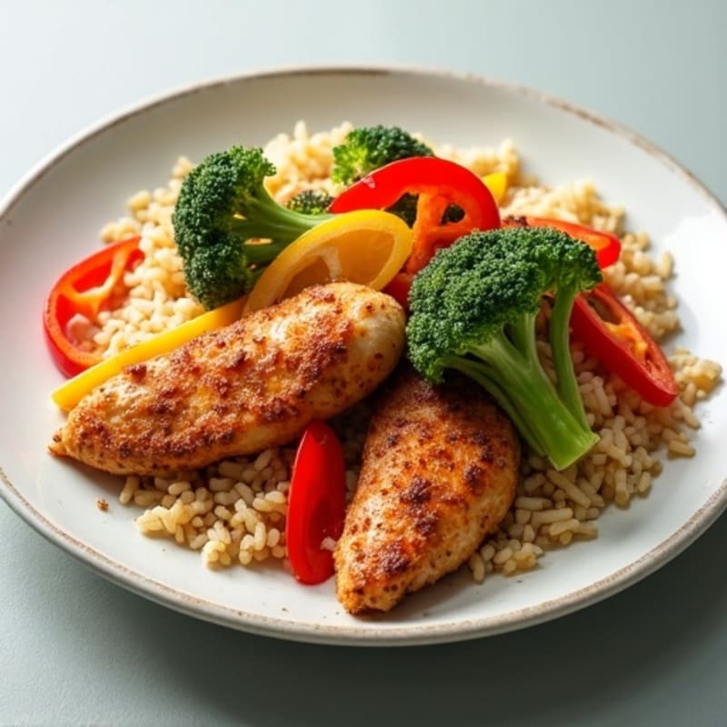Crispy Chicken and Brown Rice Stir-Fry