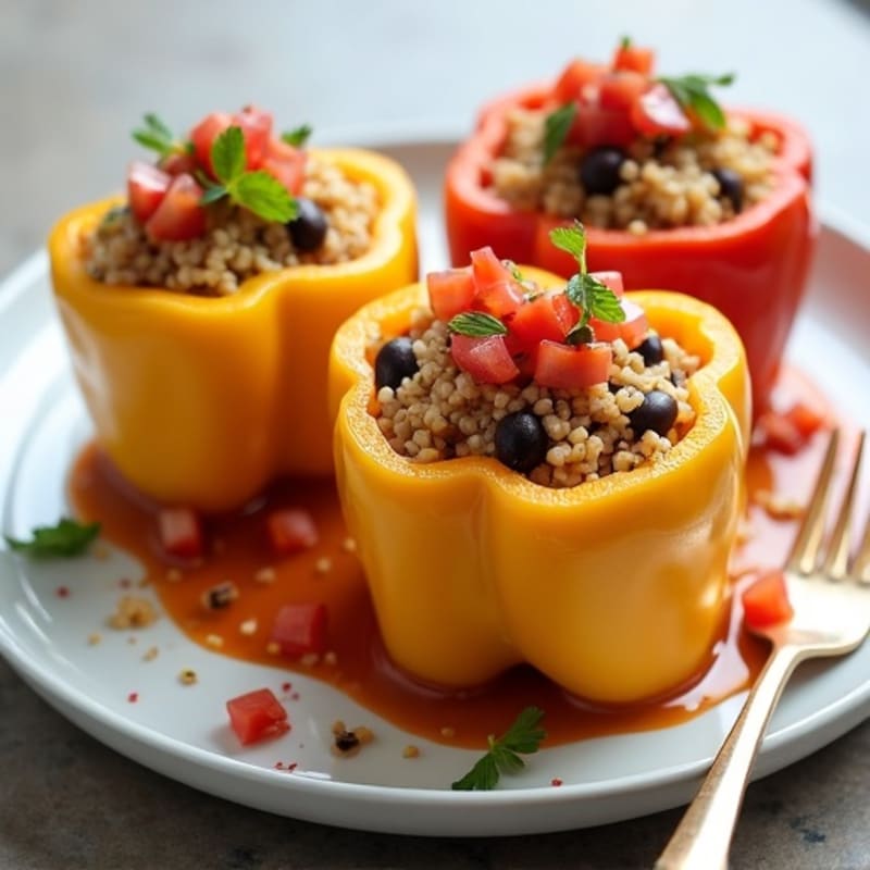 Zesty Quinoa Stuffed Bell Peppers