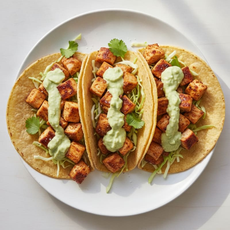 Chicken Tacos with Avocado Crema