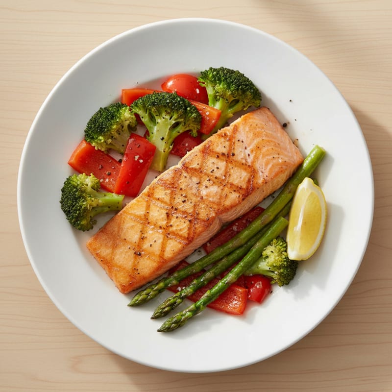 Pan-Seared Salmon with Roasted Vegetables