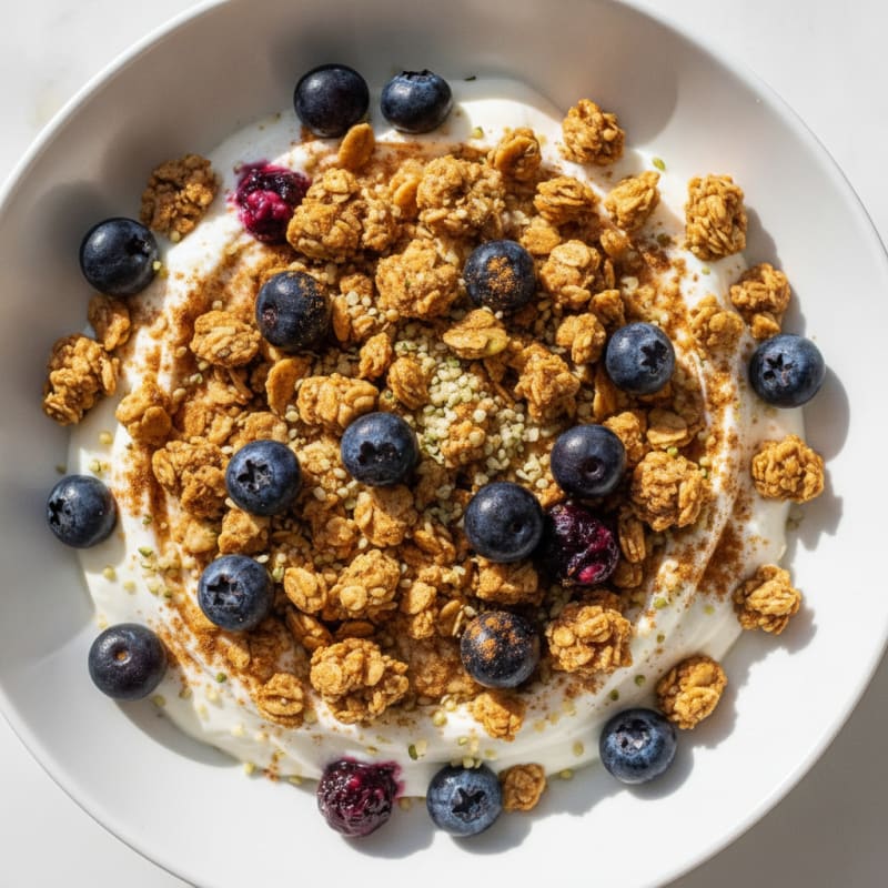 Hearty Berry and Granola Yogurt Bowl