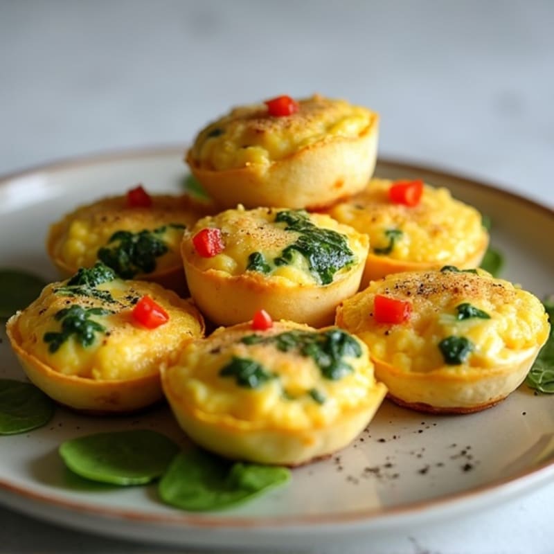 Protein-Packed Fluffy Egg Bites with Spinach and Bell Pepper