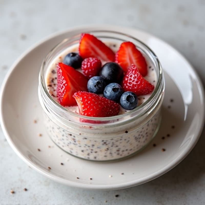 Creamy Berry Chia Overnight Oats