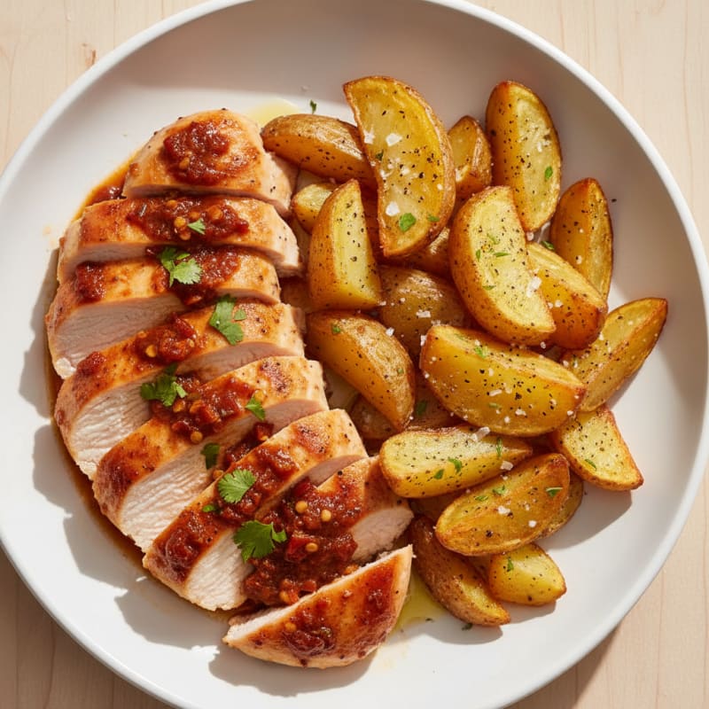 Spicy Chipotle Chicken and Crispy Roasted Potatoes