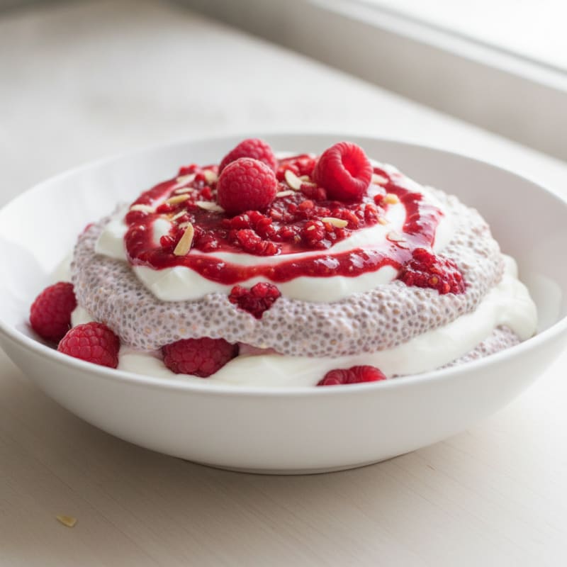 Raspberry Greek Yogurt Chia Pudding