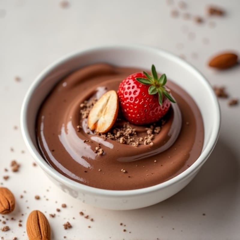 Silky Chocolate Protein Pudding with Almond Butter Swirl