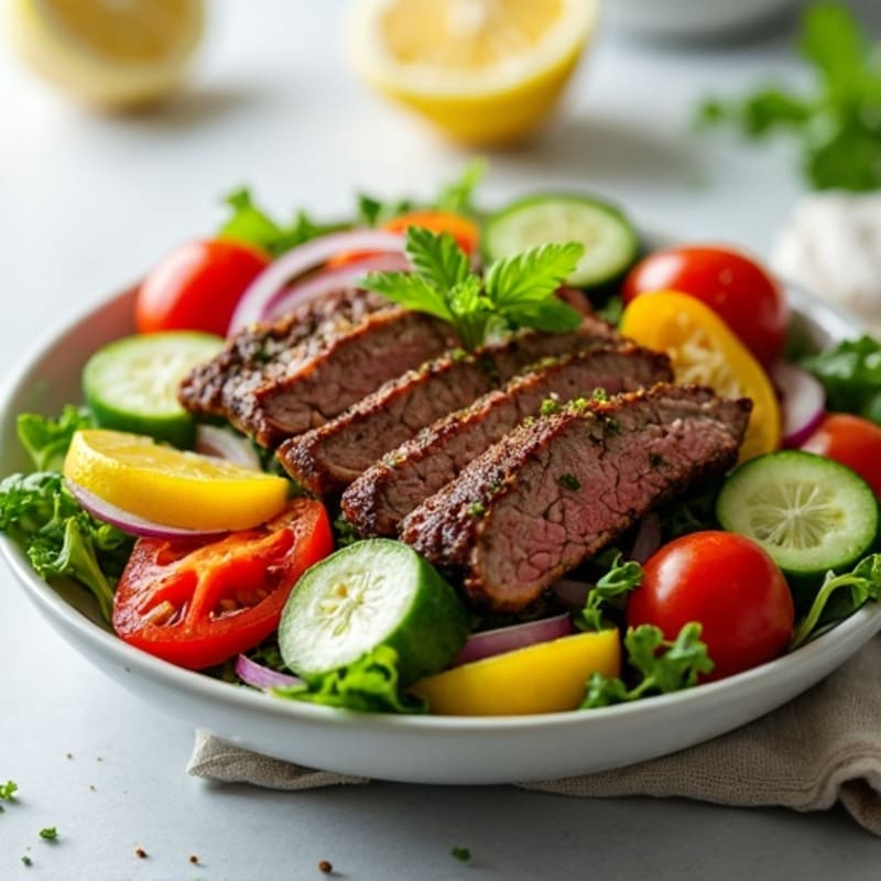 Grilled Beef and Vegetable Salad with Lemon Vinaigrette