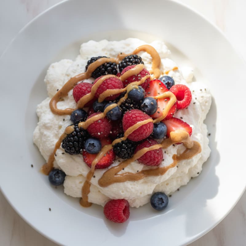 Silky Greek Yogurt Protein Mousse with Mixed Berries