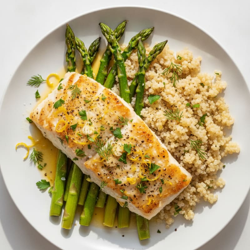 Lemon Herb Baked Cod with Asparagus