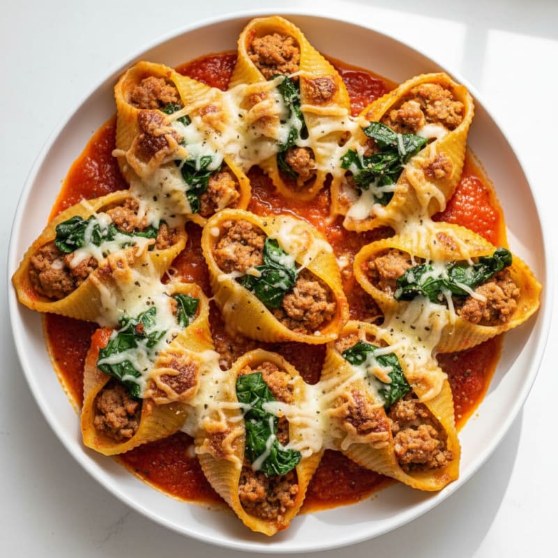 Creamy Ricotta Spinach Stuffed Shells