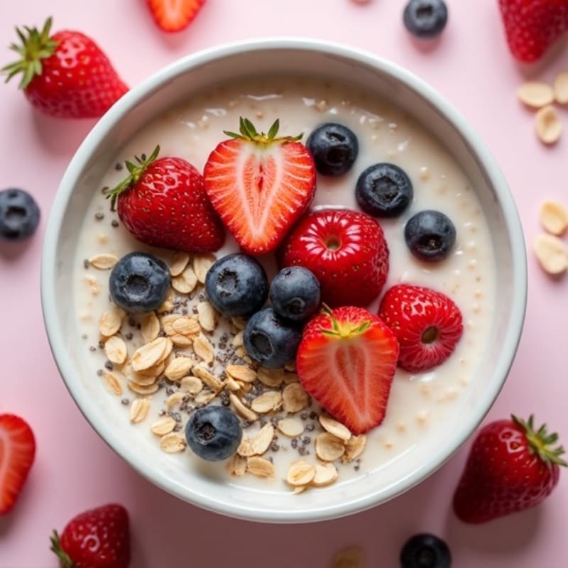 Creamy Protein Oatmeal with Fresh Berries and Crunchy Seeds