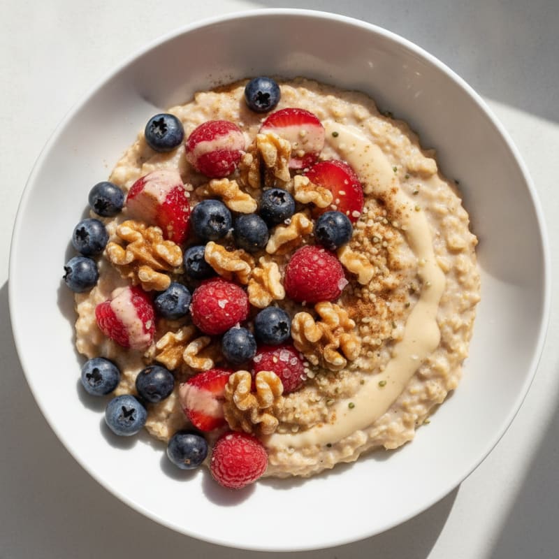 High-Protein Berry & Walnut Power Oatmeal