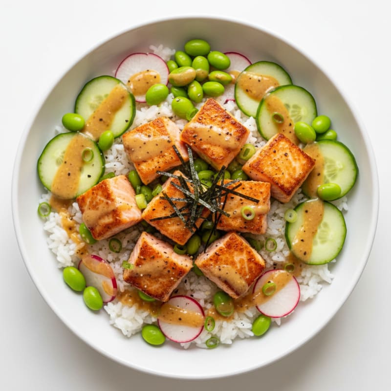Zesty Salmon Sushi Rice Bowl