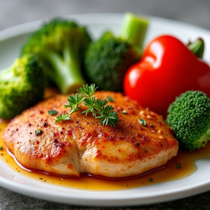 Spicy Chili Chicken with Crispy Roasted Broccoli