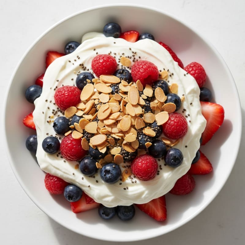 Greek Yogurt Protein Parfait with Mixed Berries