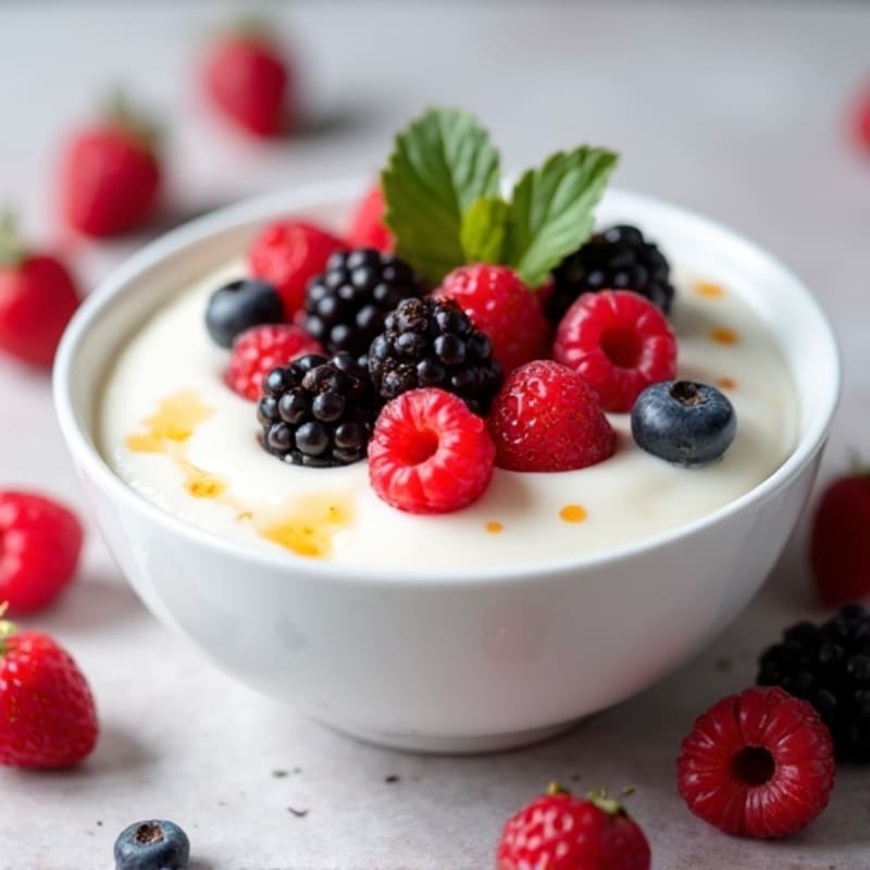 Silky Greek Yogurt Protein Mousse with Fresh Berries
