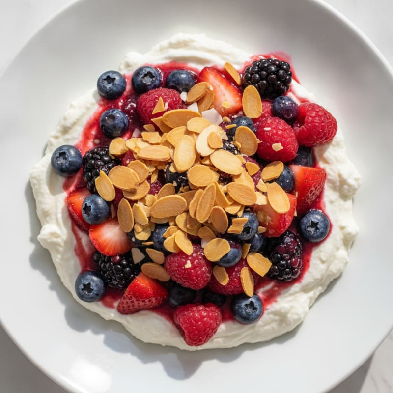 Greek Yogurt Protein Parfait with Mixed Berries