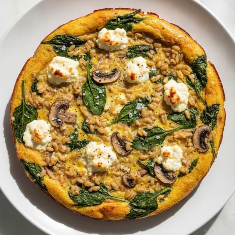 Savory Farro and Cottage Cheese Egg Bake