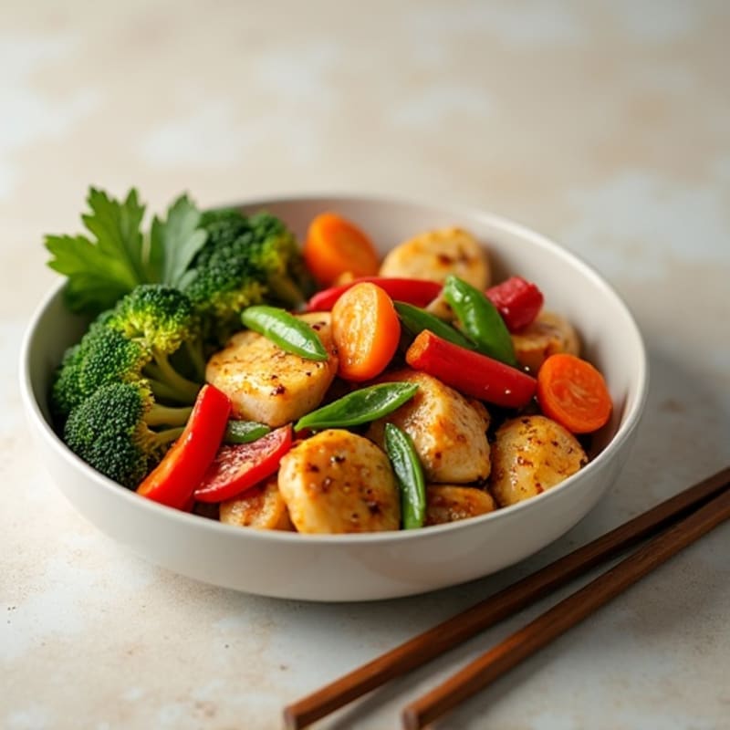 Garlic Ginger Chicken and Vibrant Vegetable Stir-Fry
