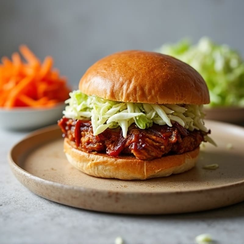Slow-Cooked Lean BBQ Pulled Pork Sandwiches with Creamy Cabbage Slaw