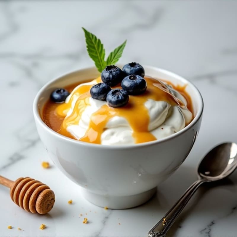 Vanilla Protein Yogurt Bowl with Almond Butter and Blueberries