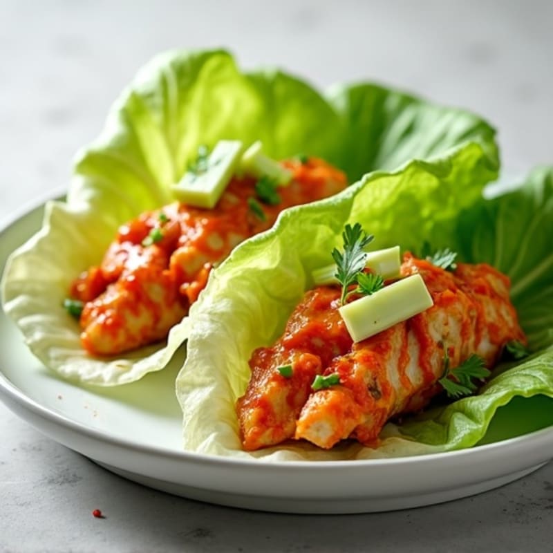 Spicy Buffalo Ranch Chicken Lettuce Wrap