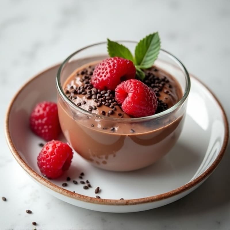 Silky Chocolate Protein Pudding with Greek Yogurt and Chia Seeds
