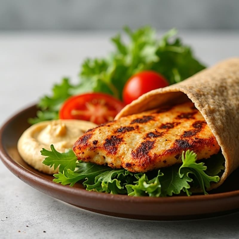 Crispy Grilled Chicken Whole Wheat Wrap with Fresh Greens