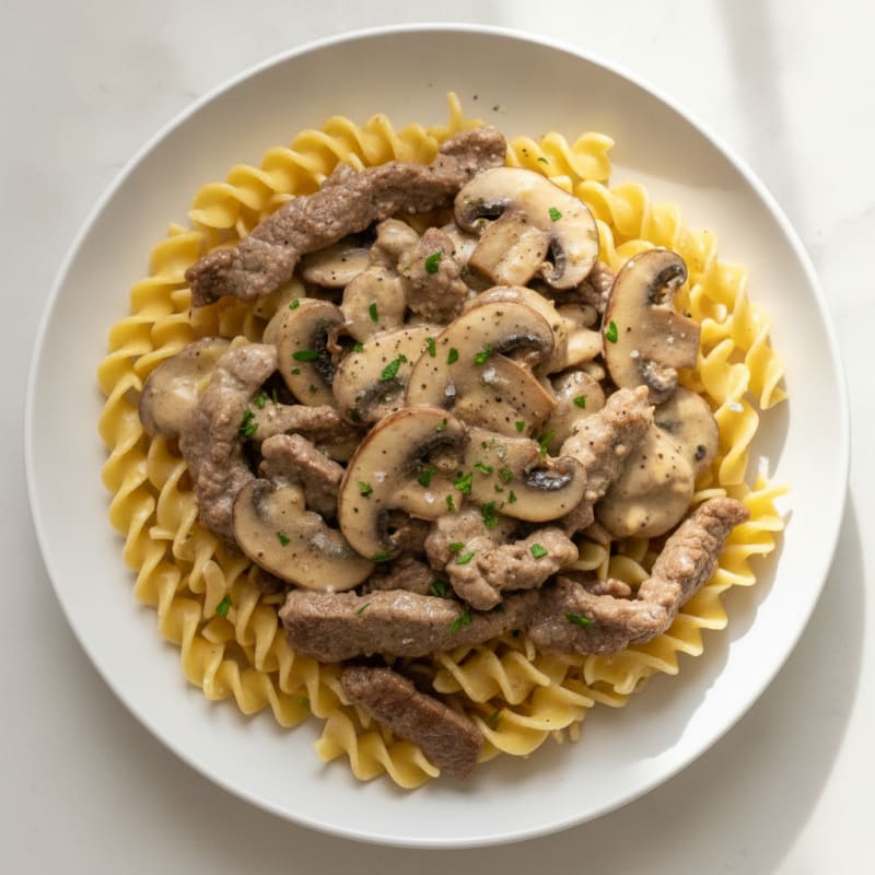 Beef Stroganoff with Egg Noodles