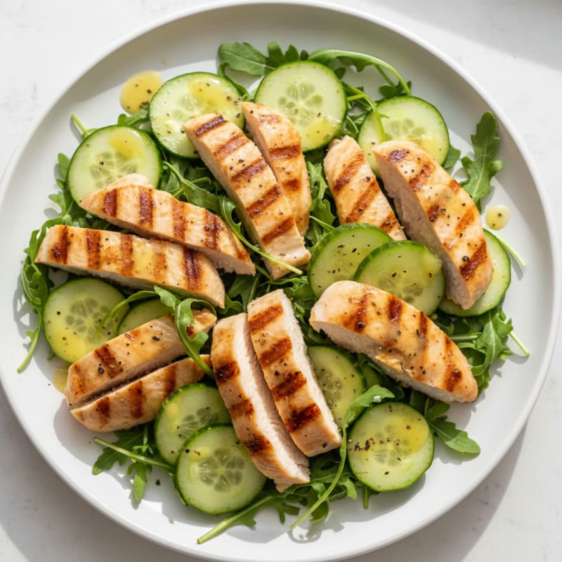 Grilled Chicken and Cucumber Salad with Lemon Vinaigrette