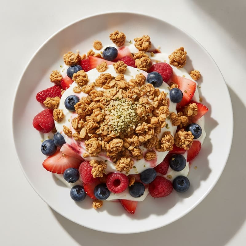 Creamy Greek Yogurt Parfait with Protein Granola and Berries