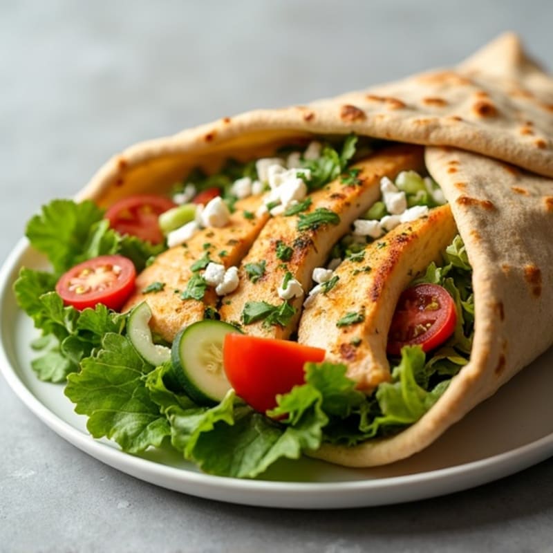 Lemon-Herb Chicken Pita with Fresh Vegetables