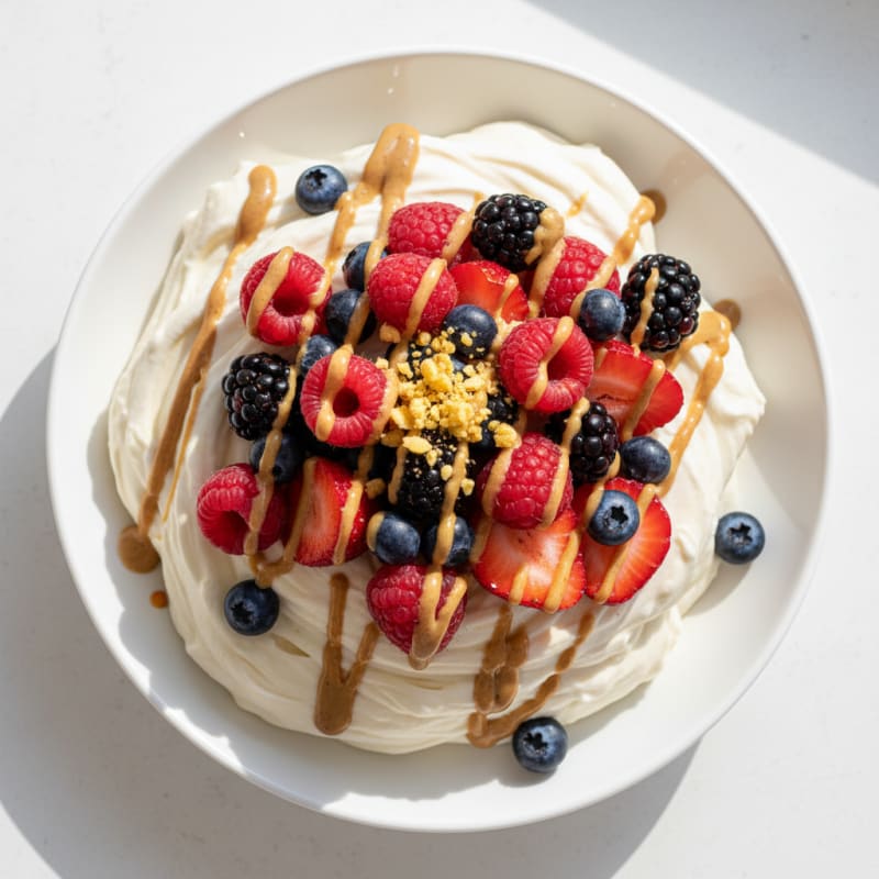 Protein Honey Yogurt Mousse with Mixed Berries