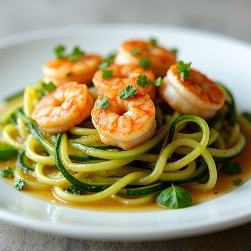 Lemon-Garlic Butter Shrimp with Herb Zucchini Noodles